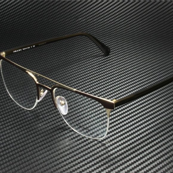 Matte Brown Prada Gold 54mm Eyeglasses